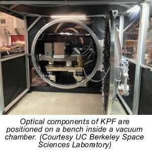 Keck planet finder in a vacuum chamber